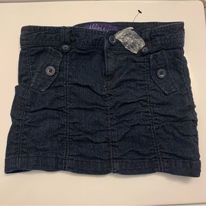 Womens 5 Juniors MILEY CYRUS MAX AZRIA Blue Rinse Denim Scrunch Micro Mini Skirt